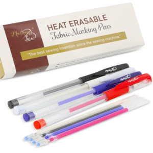 Madam Sew Heat Erasable Fabric Marking Pens (4 Pens + 4 Refills)