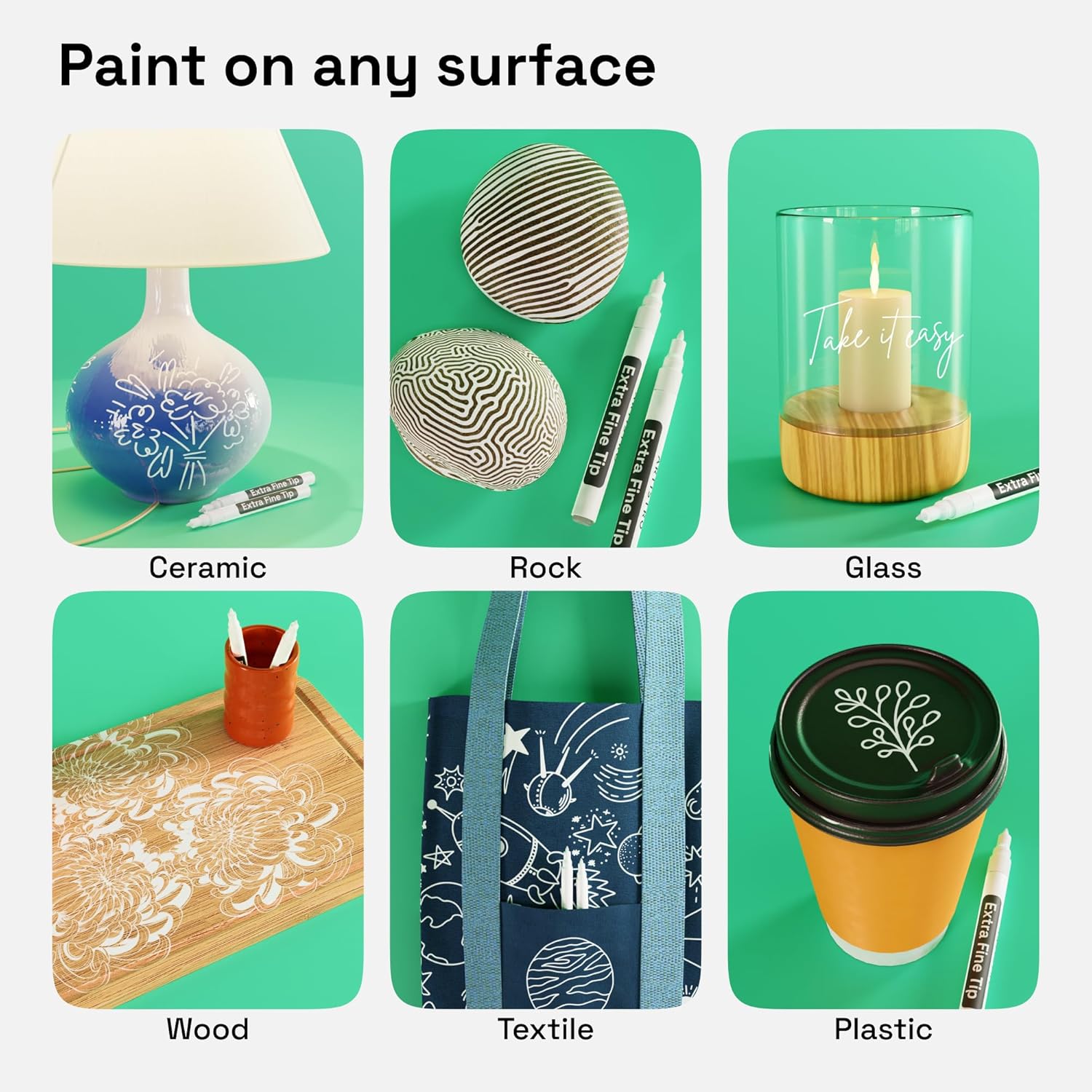 ARTISTRO White Permanent Marker – Set of 2 (0.7 mm Extra Fine Tip) - Image 2